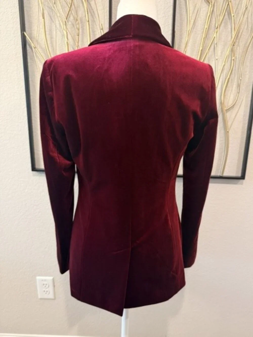 INC International Concepts Burgundy Velvet Blazer - Picture 3 of 10